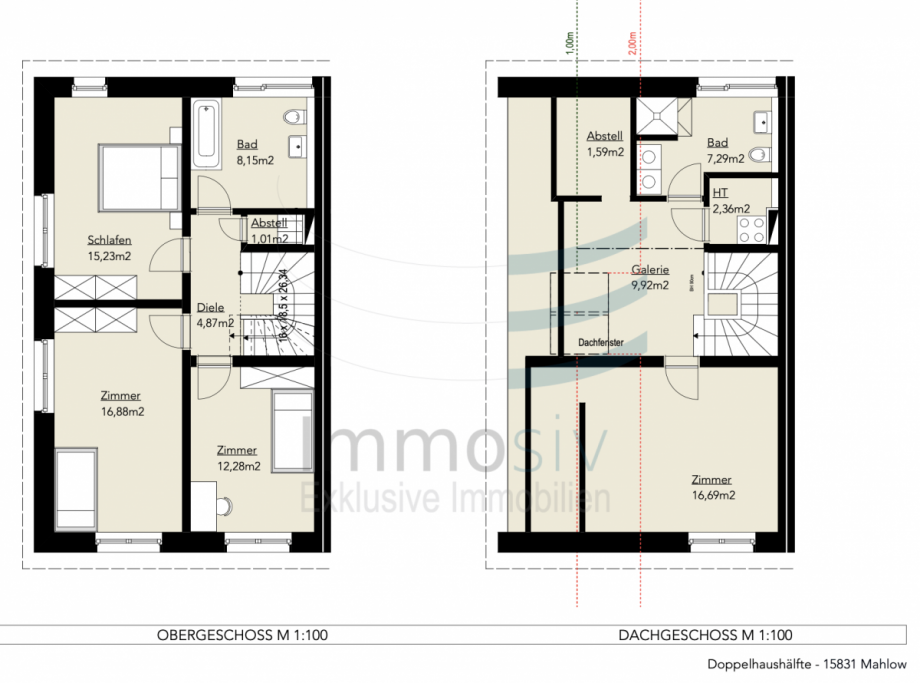 Grundriss OG Doppelhaush�lfte Blankenfelde-Mahlow