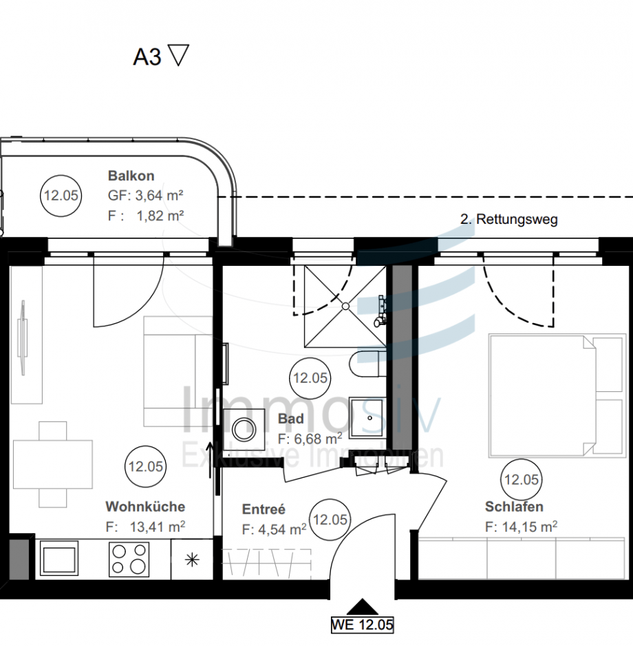Grundriss 12.05 Dachgeschosswohnung Wustermark