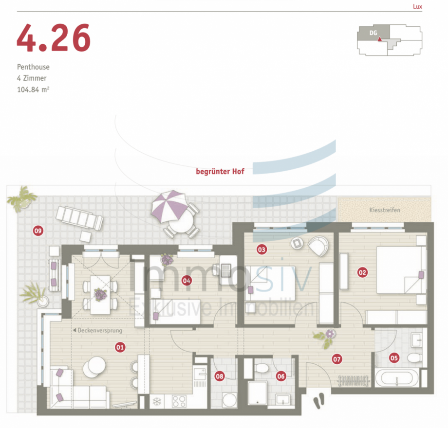 Grundriss Penthousewohnung Nauen