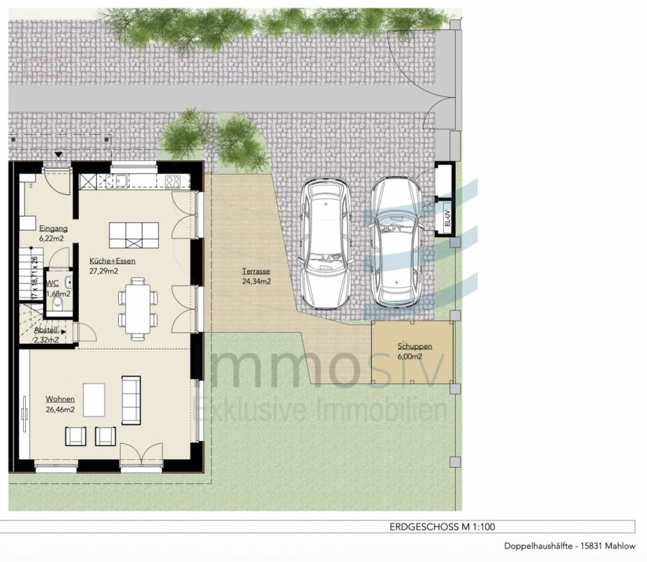 Grundriss EG Doppelhaush�lfte Blankenfelde-Mahlow