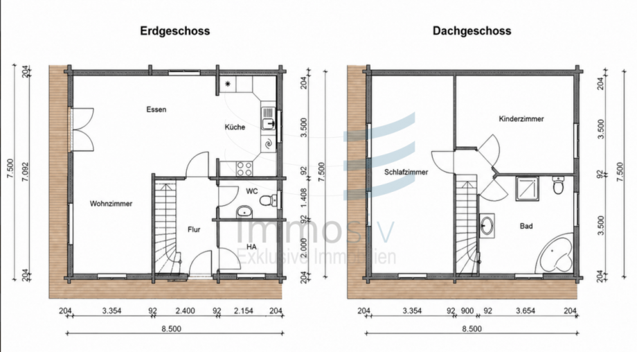 Grundrisse EG + OG Einfamilienhaus Pessin
