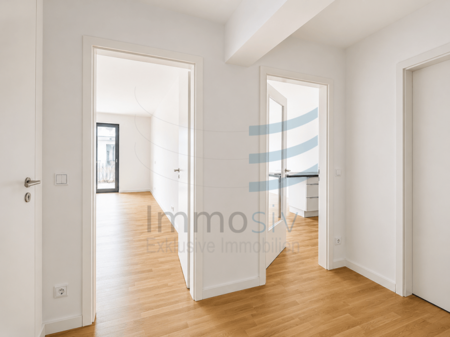 Flur zur K�che/ Wohnzimmer und Schlafzimmer den Zimmern Erdgeschosswohnung Nauen