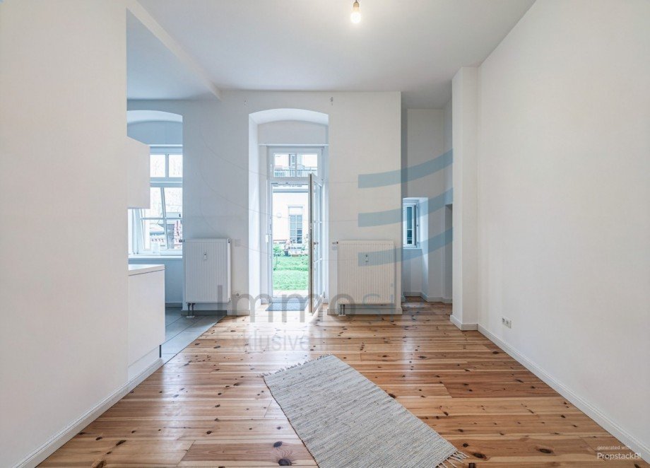 Wohnzimmer Blick Terrasse Erdgeschosswohnung Berlin