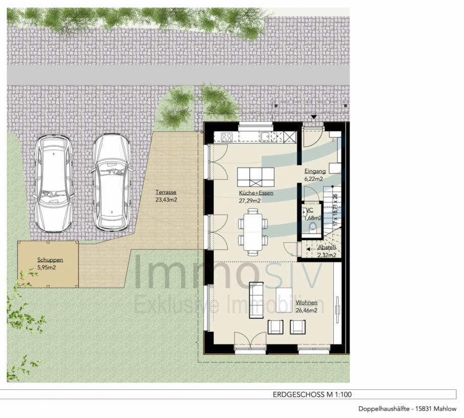 Grundriss EG Doppelhaush�lfte Blankenfelde-Mahlow