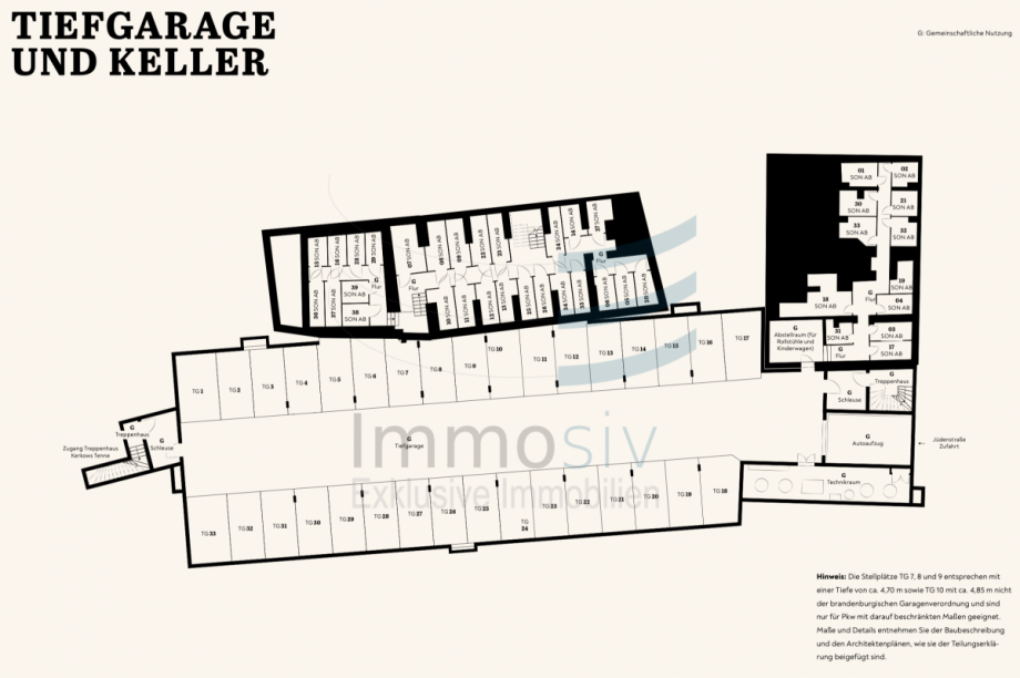 Tiefgarage und Keller Etagenwohnung Nauen