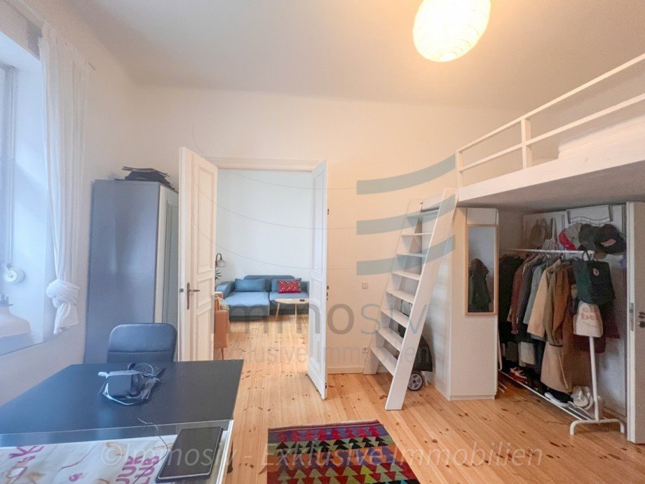 Schlafzimmer Blick Wohnzimmer Erdgeschosswohnung Berlin