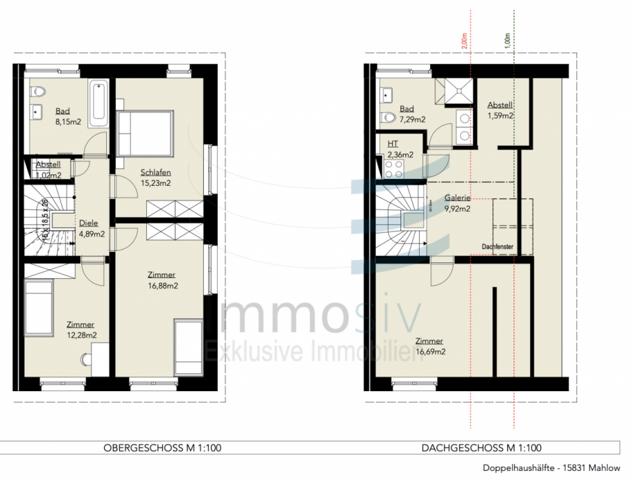 Grundriss OG Doppelhaush�lfte Blankenfelde-Mahlow