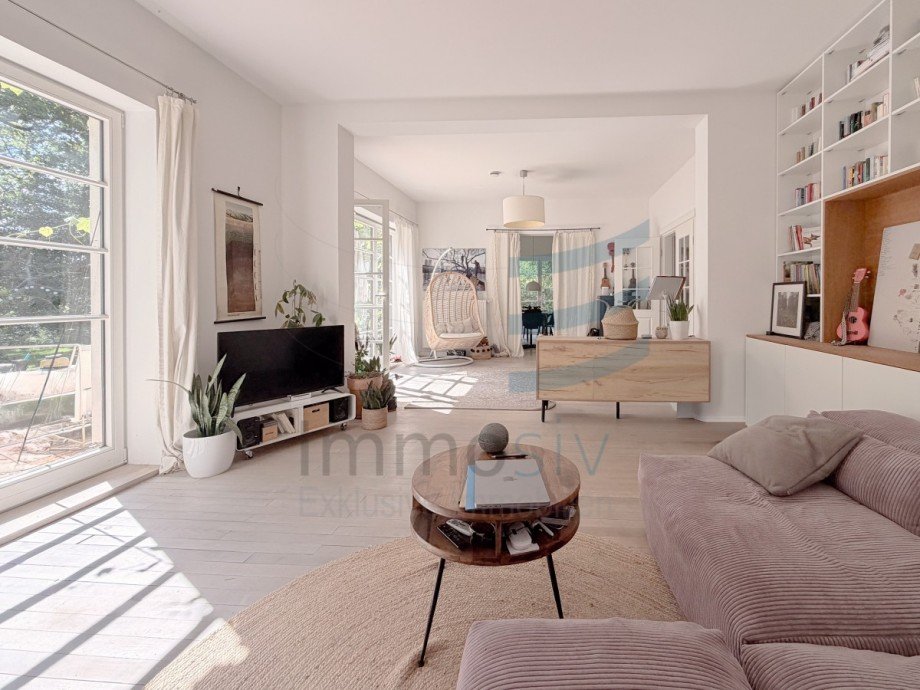 Wohnzimmer Blick K�che Einfamilienhaus Falkensee