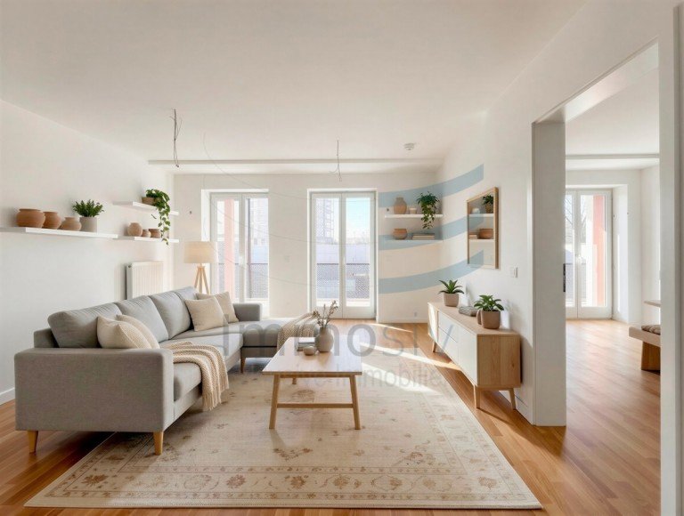 Wohnzimmer - (KI generiert) Nauen Etagenwohnung *RESERVIERT* 2 Zimmerwohnung mit S�dbalkon!