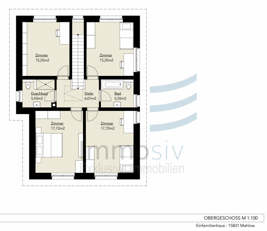 Grundriss OG Einfamilienhaus Blankenfelde-Mahlow