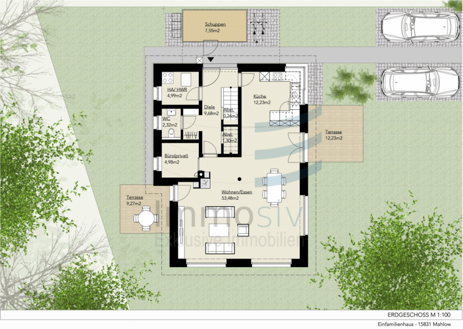 Grundriss EG Einfamilienhaus Blankenfelde-Mahlow