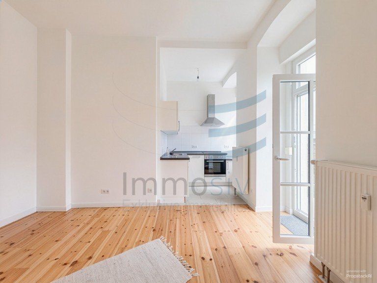 Wohnzimmer mit K�che Berlin - Berlin - Berlin - Mitte - Moabit Erdgeschosswohnung 1,5 Zimmerwohnung in Moabit mit Gartenanteil Sondereigentum