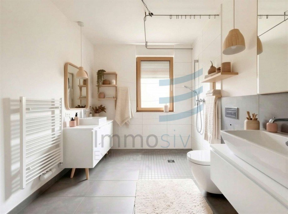 Badezimmer - (KI generiert) Dachgeschosswohnung Wustermark