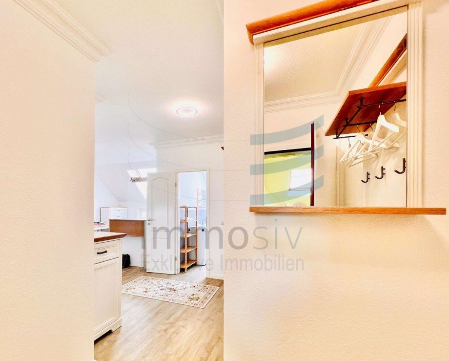 Blick Wohnraum Dachgeschosswohnung Leipzig