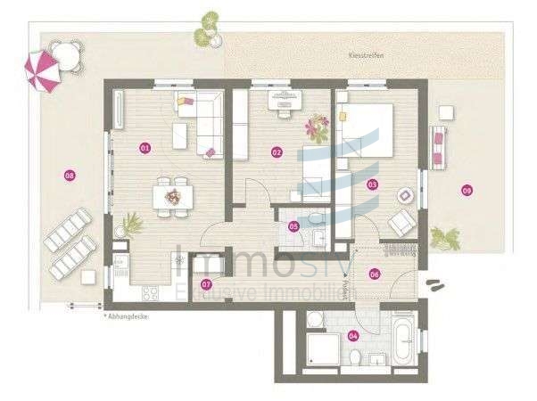 Penthouse-Grundriss 107m� Penthousewohnung Nauen